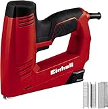 Einhell Elektrotacker TC-EN 20 E (für Klammern Typ 53, Nägel Typ 47, elektronische Schlagkraftvorwahl, Sicherheitsnase, inkl. 1000 Klammern/500 Nägel)
