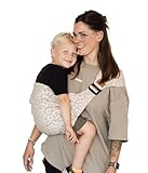 Qookie® GO Hüfttrage Leo Beige – Ergonomische Baby- & Kleinkindtrage, kompakt & schnell | ab 6 Monate bis 5 Jahre | bis 20kg | 100% Bio-Baumwolle | Gr. 74–122