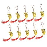 Cabilock 10St Sternzeichen-Drachen-Anhänger Drachenschmuck Figuren Ornamente Drachenskulptur chinesische neujahrsdekoration glucksbringer Neujahr Anhänger Neujahrsvorräte Plastik Golden