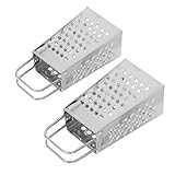 Uonlytech 2 Stück Teiliges Mini käse Gemüsereibe Edelstahl Küchenhobel mit Feiner Schnittfläche Kompakt Leicht für Käse Kartoffeln Zwiebeln Ingwer Tragbar und Langlebig