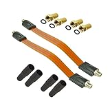 Premium X 2x Sat Fensterdurchführung 4x F-Stecker 4x Gummitüllen Flach Kabel Fenster und Türen Ultra flach Durchführung Kabel