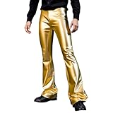 Generisch Herren Metallic Glänzend Lange Hose Kunstlederhose Nachtclubhose Disco-Hose Disco Tanz Hosen Jazzpants Für Karneval Mottoparty Glitzerhose Outdoorhose Herrenhose