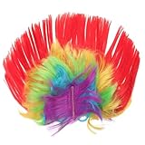 LOLIPPYY LED Perücke mit Buntem Licht Synthetische Cosplay Haarperücke für Halloween Sportveranstaltungen und Partys Batteriebetrieben Auffälliger Irokesenschnitt Style für Männer und