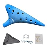 rayzm 12-Loch Keramik-Okarina in Alt-C, 13-Ton C-Dur, Okarina-Blasinstrument für Anfänger mit Gepolsterter Tragetasche