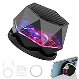 vsshe Magnetischer Bluetooth-Lautsprecher, Mini Lautsprecher Boxen Bluetooth mit Farbwechsel, Kleiner kabelloser Lautsprecher mit Magnetfuß, RGB-Lichtern und Telefonhalter für iPhone 12/13/14/15/16