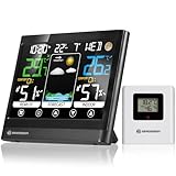 Bresser MeteoTemp BF Funk Wetterstation mit Touch-Display, Außensensor, Wettervorhersage, Raumklima-Indikator, Temperatur-, Luftfeuchtigkeit- und Empfang des DCF-Zeitsignals, Wecker