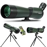 25-75×70 Spektiv, Jagd Spektiv für das Schießen Ziele, Teleskope-Wasserdichtes Zielfernrohr mit BAK4 Prisma Stativ Telefon Adapter Tragetasche, für Zielschießen Vogelbeobachtung Jagd Wildtiere