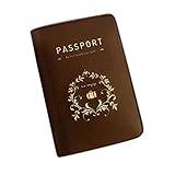 Modische Schutzhülle für Reisepass, Ausweis, Kreditkarten, PVC, langlebig, Braun