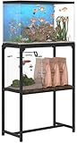 Mondazie Aquarium-Ständer, verbesserte Höhe, mit 2 Ebenen, Aufbewahrungsregal, Metall, Reptilien-Züchter, Schildkröten-Terrarium, Ständer für Heimbüro, 61 x 30,5 x 81,8 cm (L x B x H), Schwarz
