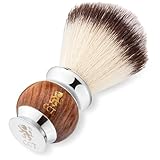 The Cambridge Cut Throat Rasierpinsel Premium aus Holz und Edelstahl für Herren- Rasierpinsel Vegan Dachshaar-Imitat - Tolles Herrengeschenk