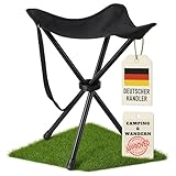 Dreibeinhocker faltbar 550g ultraleichter Camping-Hocker, 3-Bein Klapphocker, 40cm Höhe, 30cm Sitzfläche bis 100kg belastbar, tragbarer Festival Sitz für Messen, Festivals & Outdoor Wanderung