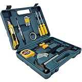 NYVI Werkzeug Satz Optimus Mini - Werkzeugset 15-teilig im Werkzeugkasten aus Kunststoff - Handwerkzeug aus Stahl - Rostfrei, Vielseitig, Kompakt - Werkzeugkoffer gefüllt - Werkzeugsatz