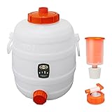 Mostfass 20 Liter mit Auslaufhahn NW 10 und Gärspund, Gärfass (20 L rund) für Most, Wein, Cider, Säfte, Getränke, Fass Getränkefass lebensmittelecht, Kunststoff Gärbehälter Behälter