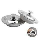MAIJIAJU 2 Stück Abflussstopfen, 42-44mm Universal Badewannenstöpsel aus Edelstahl, Abfluss Spülbecken Stöpsel Waschbecken Stopfen Einfacher Griff für Badewanne Badezimmer Dusche Küchenspüle