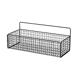 MagiDeal Wandhängekörbe, Draht Aufbewahrungskorb, Metall, Multifunktional, über Schranktür, Organizer, Korb, Schwebende Regale für Garage, Speisekammer, Wäsche, Schwarz