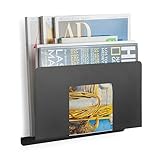 Zeitschriftenständer für den Schreibtisch, Zeitschriftenordner, Aktenordner, A4-Papier, A4-Papier, Küche, Büro, Eingangsbereich, Badezimmerregal, Schwarz, 1 Stück