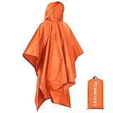 Azeekoom Regenponcho, wasserdicht, Regencape, Poncho/Campingmatte/Schatten, multifunktional, 3-in-1, für Wandern im Freien