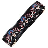 Mobestech Verstellbarer Banjo gurt mit Retro prints Strapazierfähiger Gitarrengurt für Banjo Akustik Bass Klassische Gitarre und Ukulele Bequem und Langlebig Geschenk für Musiker