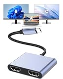 G GOPALA USB C auf Dual HDMI Adapter 4K@60Hz, Multiport Adapter mit 2 HDMI, USB3.0, PD 100W, USB C Splitter Kompatibel mit MacBook Pro/Air, iPad Pro, Dell, HP, S24/S23/S22