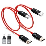 HDMI Wireless Transmitter und Receiver, 1080P HDMI Funkübertragung für Streaming Video/Audio übertragung Support 2.4/5GHz, Drahtlos HDMI Extender 165FT/50M für Laptop/PC/Kamera/PS5 zu TV/Monitor（Rot）