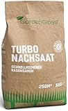 GardenGloss Rasensamen Schnellkeimend Frühjahr 5kg - Made in Germany - 250m2 Fläche Rasen - Grassamen Turbo Nachsaat und Neuanlage - Rasennachsaat