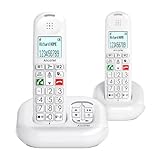 ALCATEL XL685 Voice Duo – Schnurloses Festnetztelefon DECT Senior Format XL mit Anrufbeantworter – Display mit hoher Lesbarkeit – große Tasten – Audio Boost – Freisprecheinrichtung – Anrufsperre – 2
