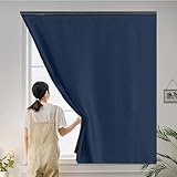 Thermorollo Hitzeschutz Dachfenster 60 x 160 cm, Verdunklungsrollo Thermo Und Hitzeschutz Ohne Bohren Rollo Fensterrollo Verdunkelnd, mit Klettband für Fenster Türen, Blau