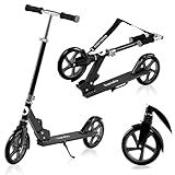 LIONELO Luca Klappbarer Roller für Kinder und Erwachsene bis 100kg, Verstellbar und leicht nur 4kg, Robuste Konstruktion, 20cm Räder, Stoßdämpfende ShockResist-Technologie, Hinterradbremse, Rutschfest
