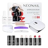 NEONAIL Starter Set DE LUXE - LED UV Lampe - UV Nagellack - Shellac - Maniküre Set - Top - Shellac Set Starterset mit Lampe - Sets - Nagellack Set - Farben - Base - Manicure - Nagelset