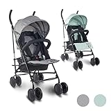 Mobiclinic®, Kinderwagen, Buggy, Elefant, Verstellbare rückenlehne, Doppeltes sicherheitssystem, Abnehmbare räder, Verstellbarer 5-punkt-gurt, Leichter, Grau und schwarz