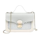 Hjkiopc Mädchenkette Minitasche,Kleine Mädchen rosa Kleine Tasche,Kleine Mädchenhandtasche,Mädchenhandtasche mit Großem Fassungsvermögen mit Abnehmbarer Kette (Stern-Grau)
