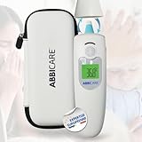 Fieberthermometer Stirn & Ohr ABBICARE™ mit Tasche | Exklusiver Babymodus, präzise & kontaktlos in 1 Sekunde | Multifunktionales Profi-Infrarot-Thermometer für Erwachsene