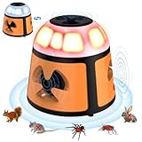 Bubbacare 360° Mäusevertreiber mit Ultraschall, 4 Arbeitsmodi Mäuseschreck mit Blinkendem Licht, 600 m² Reichweite Tiervertreiber Gerät Draußen Drinnen für Nagetiere Mäuse Ratten Spinnen Kakerlaken