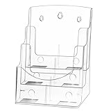 Viymgit Prospekthalter A4, 3 Etagen Transparenter Acryl DIN A4 Prospektständer, Broschürenhalter im Hochformat für Menüs, Prospekte, Kataloge, Preiskarten
