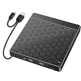 MHADBKH 6-in-1 externer VCD-Treiber für USB 3.0 USB C tragbare VCD-Brenner, optischer Treiber, Player, Lesegerät