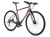 ROCKBROS RND CB1 Trekking Fahrrad Kohlenstofffaser, 20 Gang Trekkingrad Crossbike Hydraulische Scheibenbremse, für Herren Damen 700C L Braun