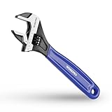 WORKPRO Schraubenschlüssel 200 mm Rollgabelschlüssel, Verstellbarer metrischer Einmaulschlüssel aus Cr-V Stahl und weichem Bi-Material-Griff
