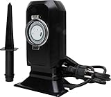 Kopp Garten-Steckdose/Außensteckdose 2fach mit mechanischer Zeitschaltuhr und Erdspieß, IP 44, mit 2 m Zuleitung, 16 A, schwarz, 145344117