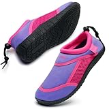 HKR Mädchen Wasserschuhe Leicht Aquaschuhe Strandschuhe Schwimmschuhe Kinder Lilac/Pink 30 EU