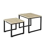 SoBuy 2er Set Couchtisch Beistelltisch 2-teilig Satztisch Sofatisch Kaffeetisch Tisch-Set FBT42-N