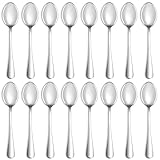 QUCHER 8'(20.3cm) 16 Stück Suppentassenlöffel Esslöffel Edelstahl Suppenlöffel Kaffeelöffel Tabelle Abendessen Löffel Tafelgeschirr besteck set für Heimgebrauch Küche Gaststätte,spülmaschinengeeignet