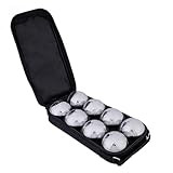 Engelhart - 010203 - Transporttasche mit 8 Boules Pétanque - Inklusive Distanzmesser - Praktische Tasche - Outdoor-Spiel - Metall-Boules und Holz-Cochonnet - Ab 6 Jahren