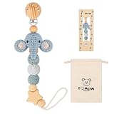 Xencca Handgemachte blaue Elefanten Schnullerkette - Geschenk für Babyparty, Geburtstag Weihnachten