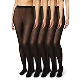 FM London 5er-Pack Strumpfhose für Damen - Bequeme Damenstrumpfhose mit Stretch-Fit-Design