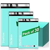 Wanxida 30 Stück Versandtüten, Bunte Versandtasche, Wasserdichte Versandtaschen Kleidung, Versandtaschen Warensendung für Kleine Unternehmen (Blau 25x31cm,28x38cm,31x41cm)