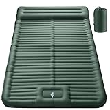 JEMULICE Doppel Isomatte Camping Selbstaufblasend, Verdicktes Aufblasbare Matratze, Ultraleicht Luftmatratze Camping für 2 Personen Aufblasbare mit Fußpumpe & Kissen für Outdoor, Wandern, Zelt