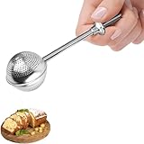 LIVELYPET Puderzuckerstreuer, Mehlsieb für die Backstube, Bäckerei-Staubstäbchen-Spender mit federbetätigtem Griff, Einhandbedienung, Edelstahl-Gewürzsieb Zucker Steeper Teekugeln
