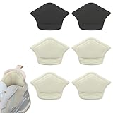 Fersenpolster für zu Große Schuhe, Fersenpolster mit Einlagen aus Schwamm, Shoe Patch Schuh Fersen Reparatur Set (3 Paare, 1 Schwarz+2 Cremefarben)