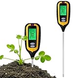 Zilchx Bodenmessgerät 6-in-1, Bodentest Messgerät mit PH/Temperatur/Feuchtigkeit/Licht/Fruchtbarkeit/Luftfeuchtigkeit, Multifunktionaler Boden Tester für Gartenarbeit, Rasen und Landwirtschaft