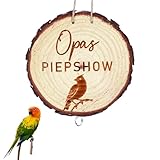 Geschenk für Opa, Vogelfutterhaus Wildvögel, Holz Garten Deko, Hängende Meisenknödelhalter, Opas Piepshow zum Aufhängen für Garten Balkon (Doppelseitiges Muster)